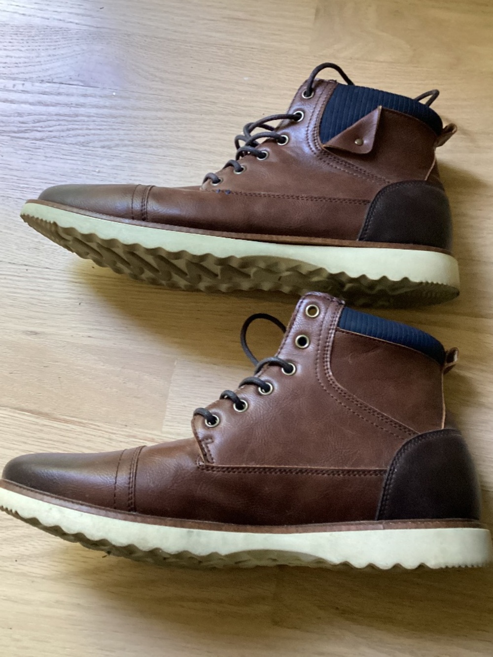 Sonoma Brown Leather Lace-Up Cap-Toe Men’s Boots size 12